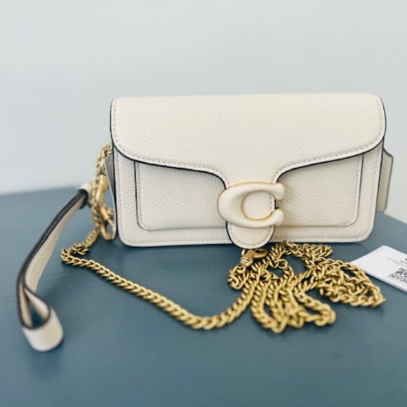 BRAND NEW WITH TAGS : Coach Tabby Crossbody Wristlet - Brass/Chalk - Picture 5 of 16